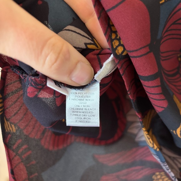 Lot of 2 Loft Floral Print Long Sleeve Blouse Tops L Dark Academic Business Work - Picture 13 of 16